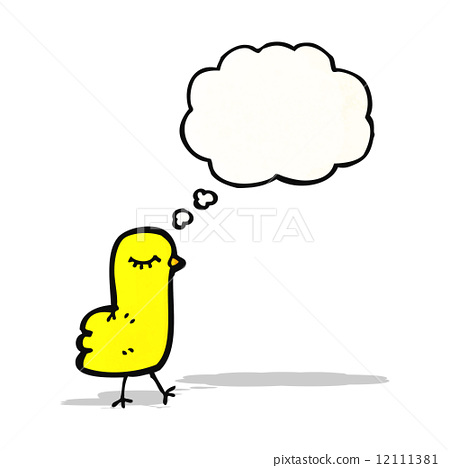 插图素材: cartoon bird with thought bubble