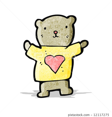图库插图: teddy bear with love heart cartoon