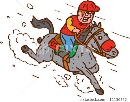 jockey horse racing cartoon 12130532