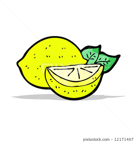 图库插图: cartoon cut lemon