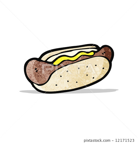 图库插图: cartoon hotdog
