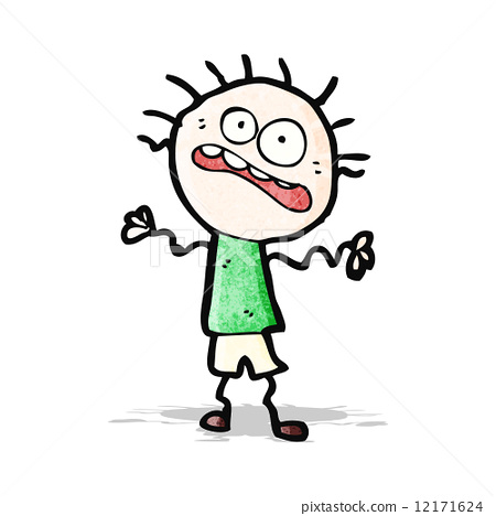 插图素材: cartoon nervous doodle man