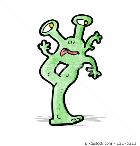 插图素材: cartoon weird alien monster