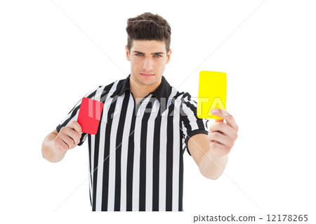 stern referee showing yellow card 12178265