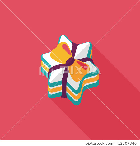 插图素材: gift flat icon with long shadow,eps10