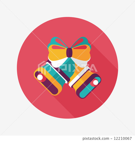 图库插图: christmas bells flat icon with long shadow eps10