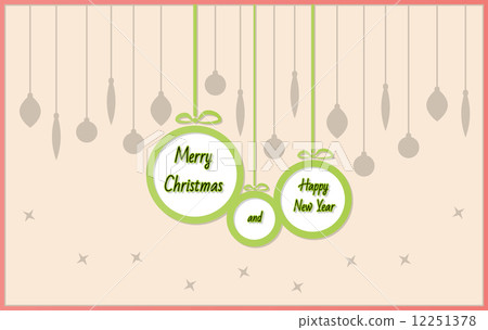 balls with merry christmas and happy new year 12251378