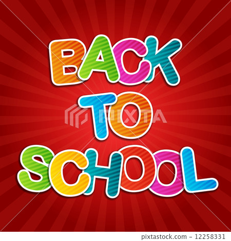 插图素材: back to school red poster