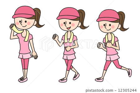 插图素材: 插图素材:奔跑的女人