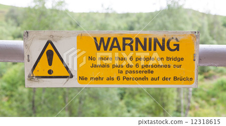 图库照片 warning sign at a bridge