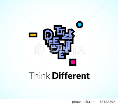 插图素材: think different phrase, graffiti logo sign, concept