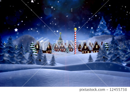 图库插图: composite image of cute christmas village
