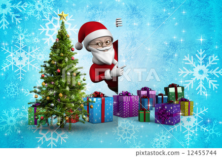 图库插图: composite image of cute cartoon santa claus