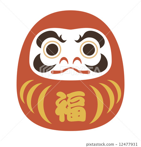 插图素材: 达摩吉祥娃娃 不倒翁 矢量