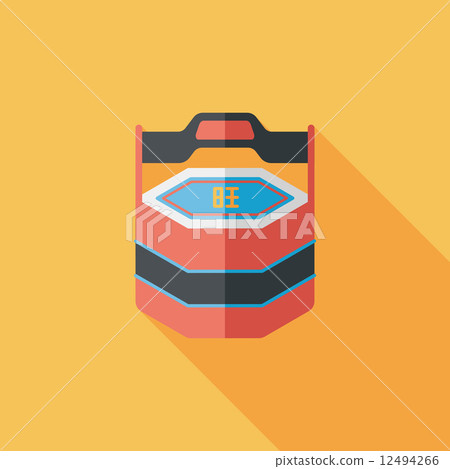 插图素材: chinese new year gift box flat icon with long shadow