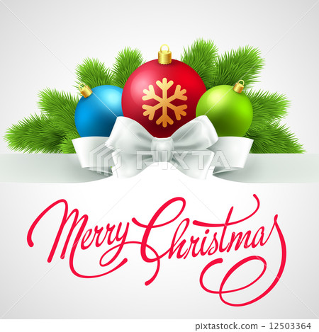 merry christmas card with vector lettering 12503364