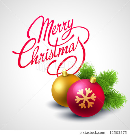 图库插图: merry christmas card with vector lettering