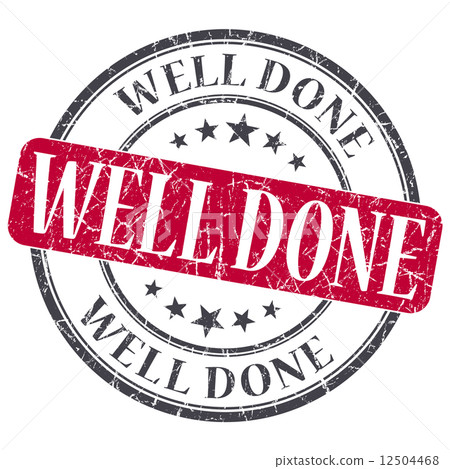 插图素材 well done red grunge round stamp on white background