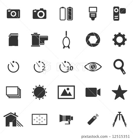 插图素材: camera icons on white background