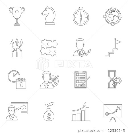 图库插图: business strategy planning icon outline
