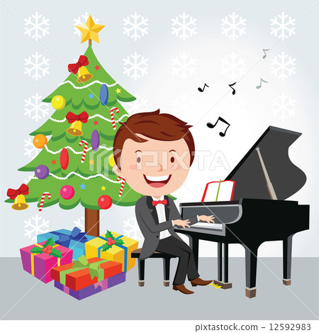 插图素材: xmas piano recital