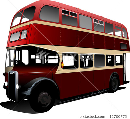 插图素材: london double decker red bus. vector illustration