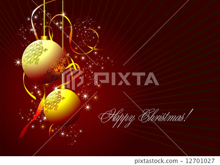 golden shine,goldendragon 插图素材: christmas - new year shine card with golden balls