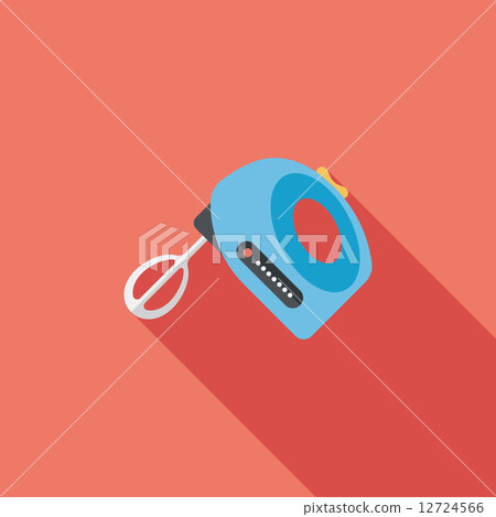 beater,beater daikung kitchenware electronic beater flat icon with long shadow,eps10