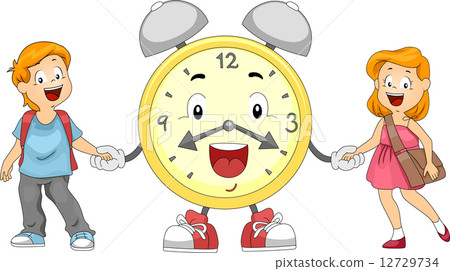 插图素材: kids alarm clock