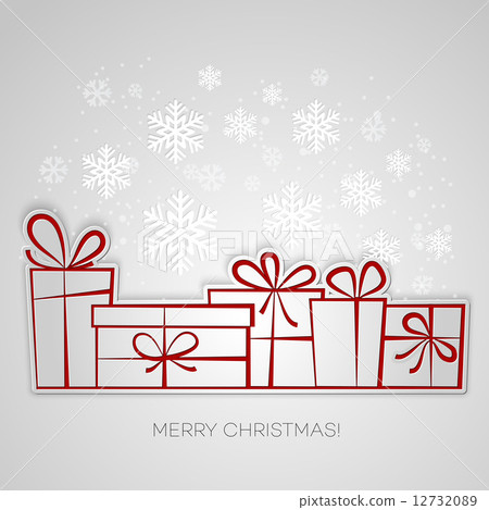 merry christmas gift greeting card. paper design 12732089
