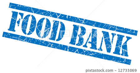 food bank blue grungy stamp isolated on white background 查看