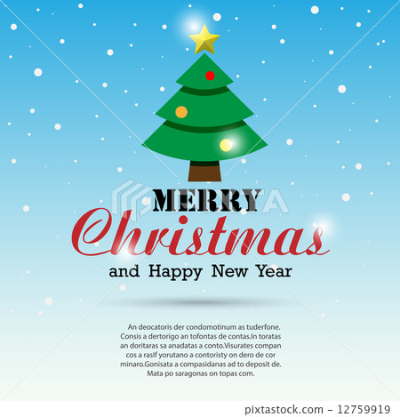 插图素材: merry christmas and happy new year typographic back