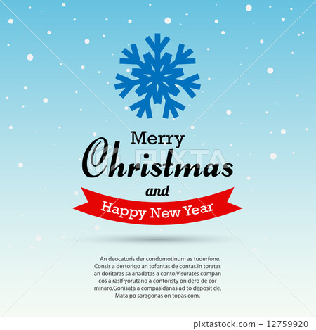 插图素材: merry christmas and happy new year typographic back