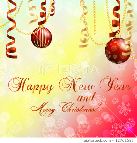 christmas ball with bow and ribbon.