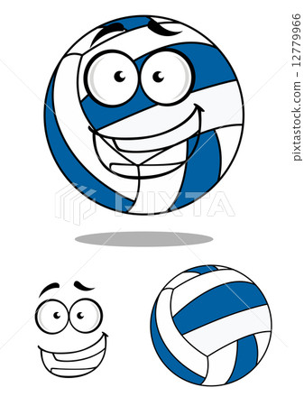 插图素材: happy cartoon volley ball