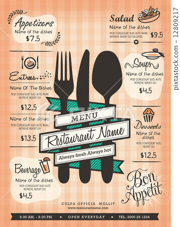 restaurant menu design template layout 12809217