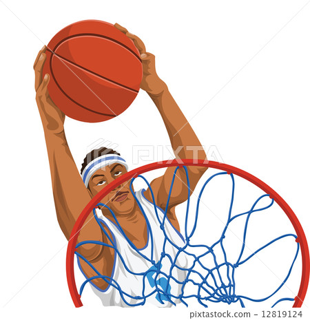 vector of basketball player in action. 12819124