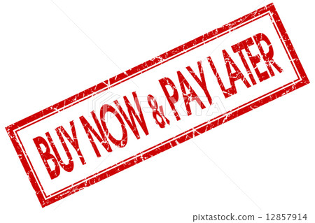 插图素材: buy now pay later red square stamp isolated on white