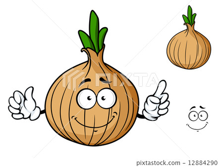 图库插图: cartoon onion vegetable character