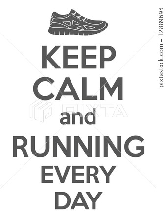 插图素材: keep calm and running every day.