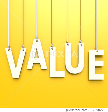 value word in yellow background 12890220