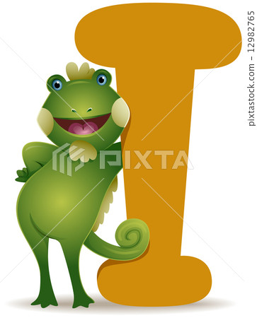 iguanacartoon,cartoonanimator 图库插图: i for iguana