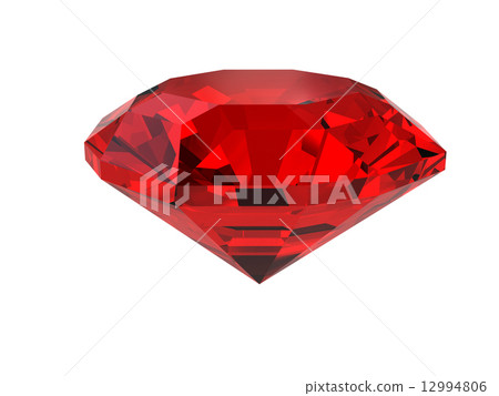 图库插图: dark-red gemstone isolated on white