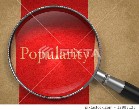 popularity - magnifying glass on old paper. 12995123