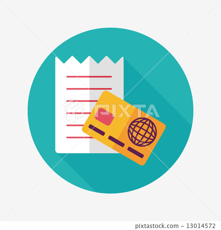 插图 shopping credit card bill flat icon with long shadow,eps10
