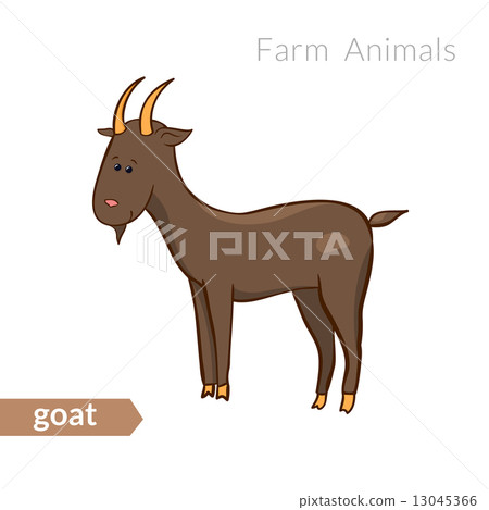 图库插图: vector cute cartoon goat isolated background