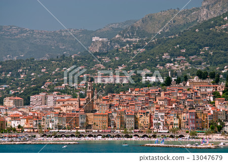 图库照片: medieval town menton in french riviera