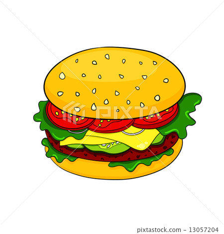 插图素材: vector cartoon hamburger icon