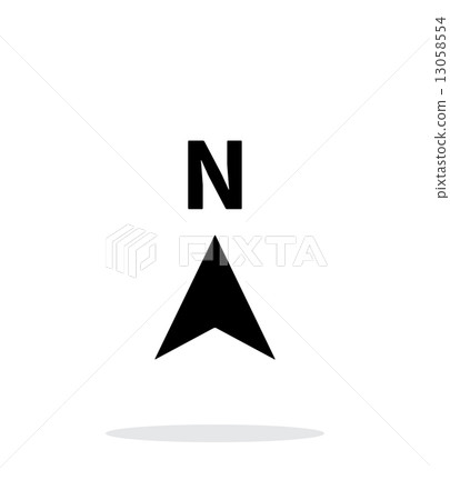 图库插图: north direction compass icon on white background.