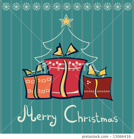 插图素材: three christmas gift boxes